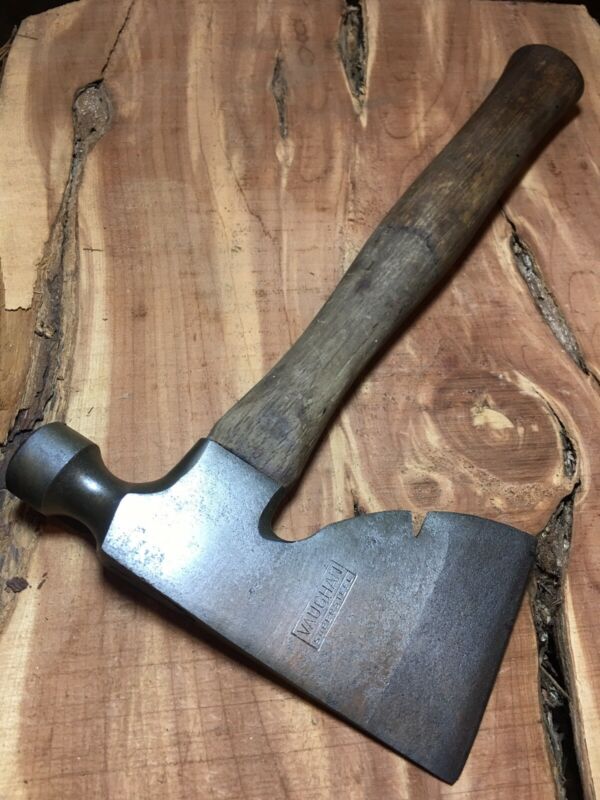 Vintage Vaughan Super Steel Half Broad Carpenter''s Hatchet Axe With