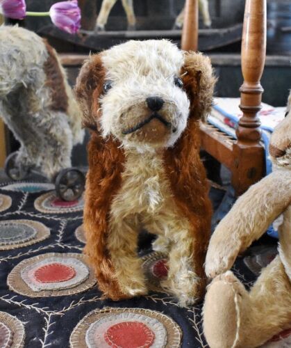 Antique Mohair Straw Filled Toy Dog -- Antique Price Guide Details Page