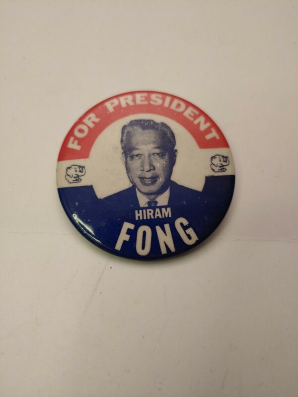 Vintage Hiram Fong For President Pinback Antique Price Guide Details