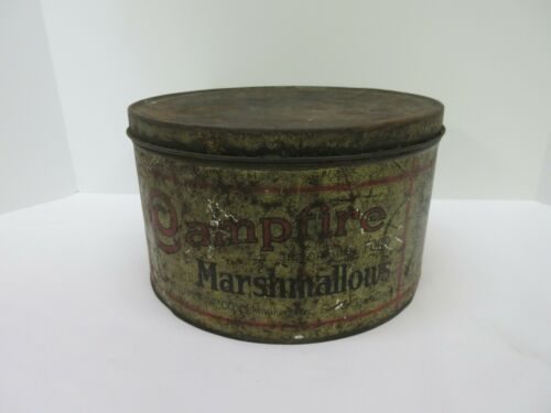 Vintage Campfire Marshmallows Tin 5 Lbs Net Milwaukee Wis Cambridge Mass Antique Price Guide