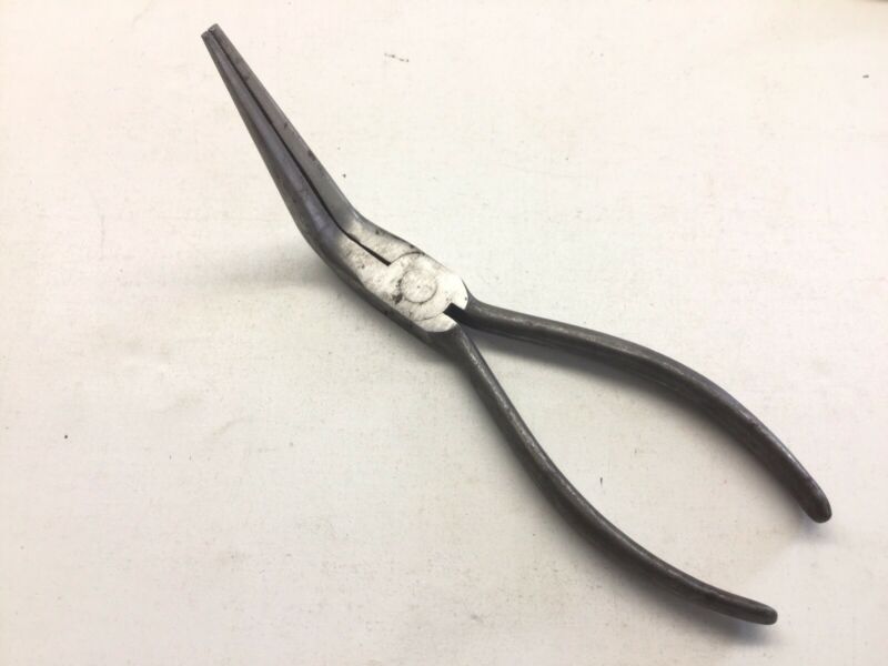 Vintage SnapOn 497C Bent Needle Nose Pliers Underline Logo Antique