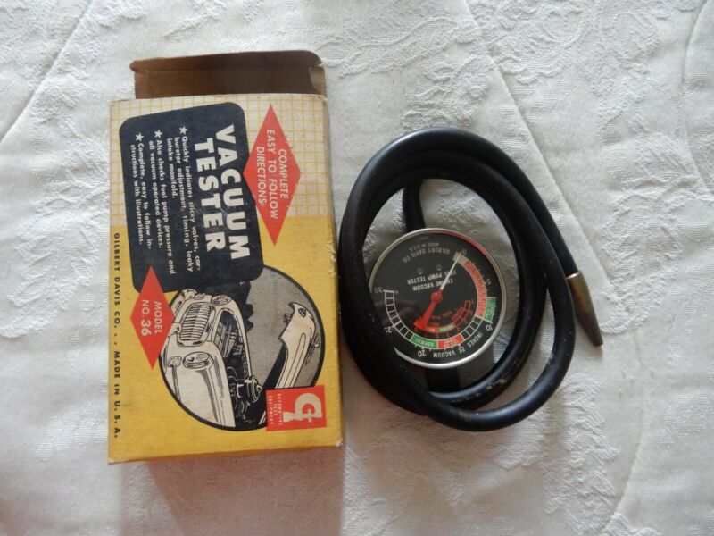 VINTAGE Model 36 Gilbert Davis Engine Vacuum Fuel Pump Tester Gauge USA