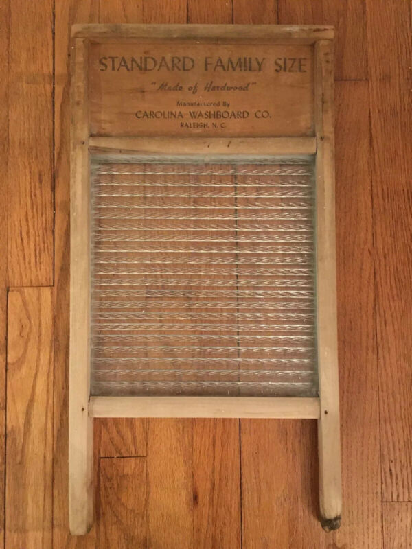 Carolina Washboard Co. Standard Family Size Vintage Hardwood Glass