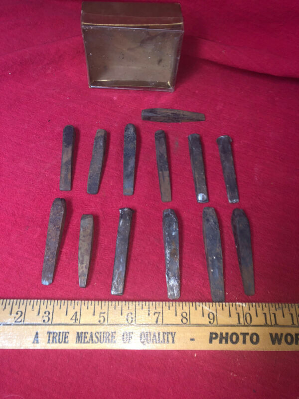 Lot of 13 Antique Vintage Stone Carving Masons Chisels Blacksmith Brick