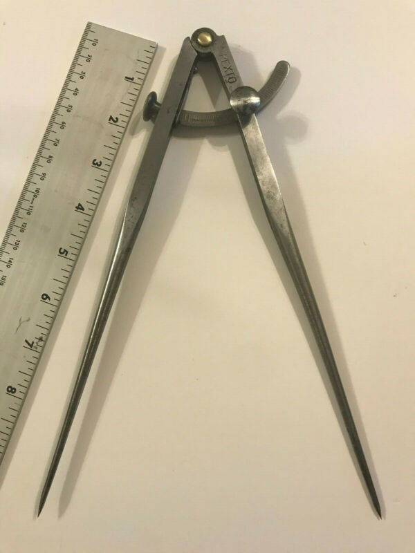 Vintage Pair Machinist''s PEXTO 10" Wing Dividers, Compass w/fine adjust Antique Price Guide