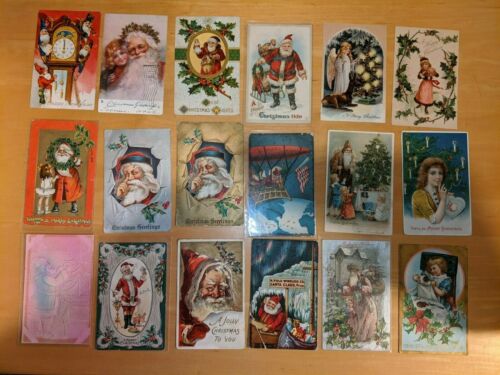 Large Lot 300 Vintage Christmas Postcards Santa Claus Older Pre-1920 ...