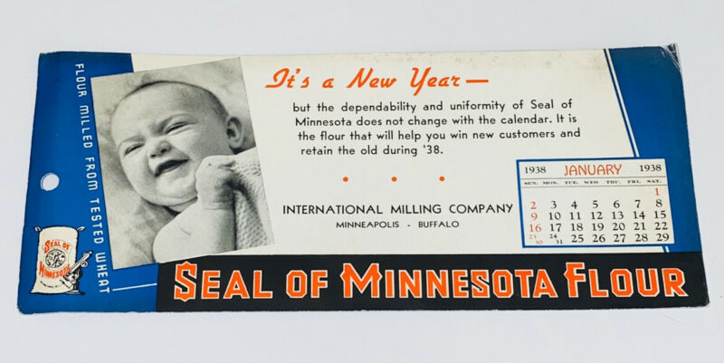 Vtg Seal of Minnesota Flour 1938 Advertising Ink Blotter International