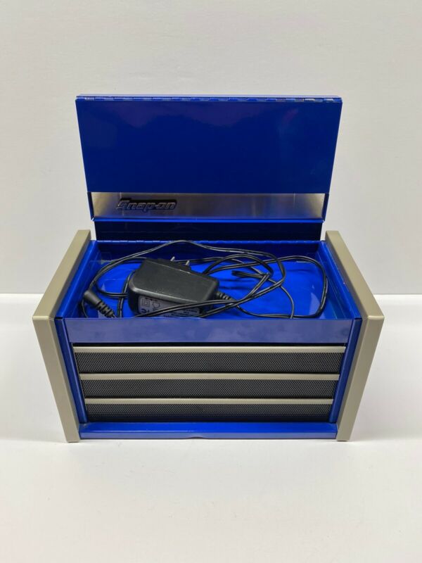 Vintage SnapOn Miniature Metal Tool Box Bluetooth Speaker (BLUE