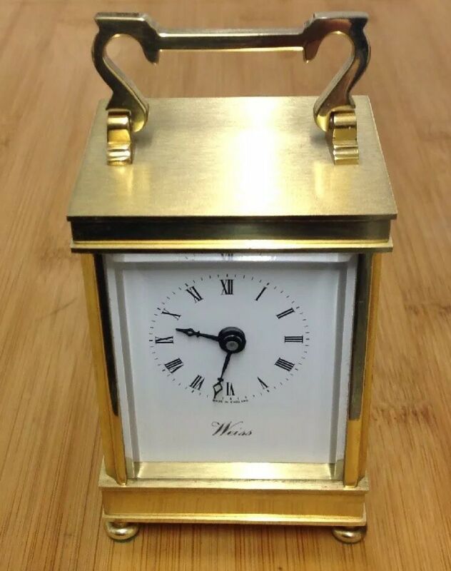 Weiss Solid Brass Miniature Small Carriage Mantel Clock quartz
