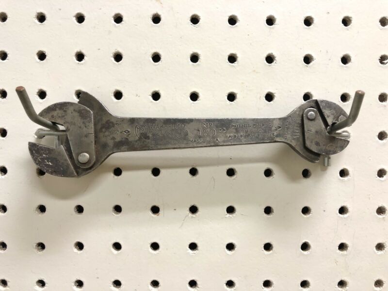 Antique vintage wrench Wakefield Wizard No. 120 adjustable open ends