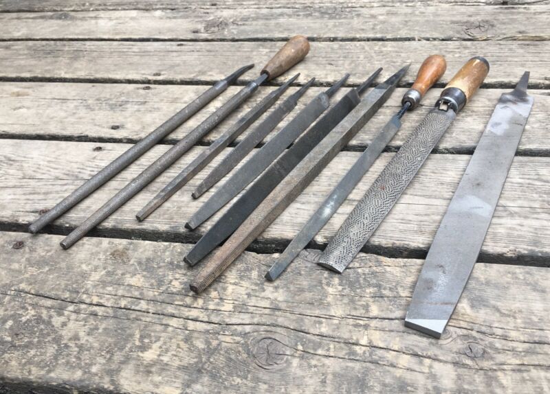 OLD USED VINTAGE TOOLS BIG METAL FILES BLACKSMITH NICHOLSON