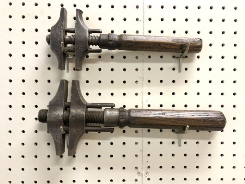 Antique vintage double bit monkey wrenches French Peugeot very old