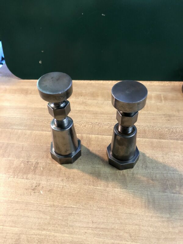 2 Old Used Machinist Screw Jacks, Setup Tools Antique Price Guide