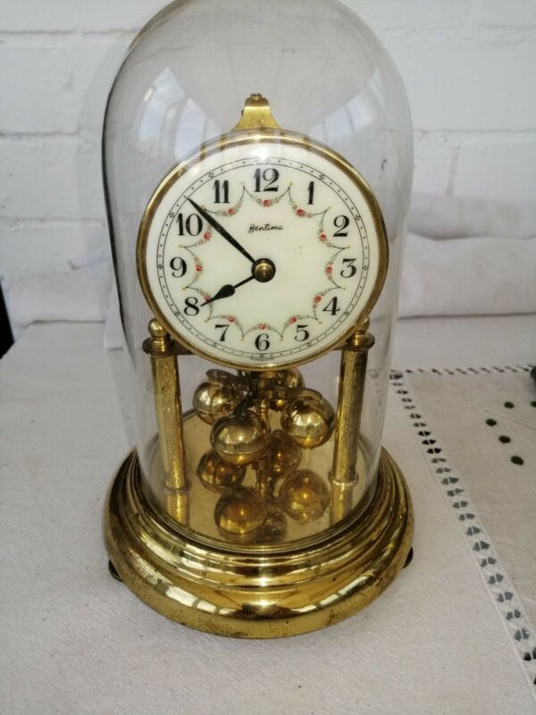 Kern Anniversary Clock in Glass Dome, Miniature MIV Movement, Needs