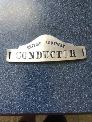 Vintage Detroit Southern Railroad Conductor Cap Badge -- Antique Price ...