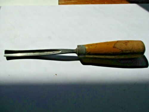 SJ ADDIS NO 18 BENT GOUGE 3/8â€ WOOD CARVING CHISEL-ENGLAND -- Antique ...