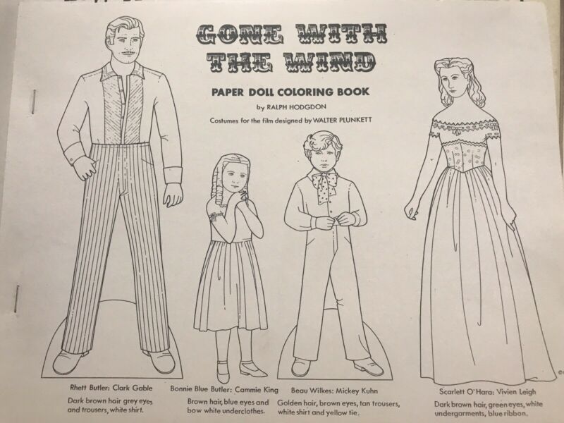1975 GONE WITH THE WIND Paper doll book by Ralph Hogdon SIGNED Many ...