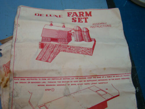 Early Marx? De Luxe Farm Play Set Instruction Sheets, P-1398, Barn ...