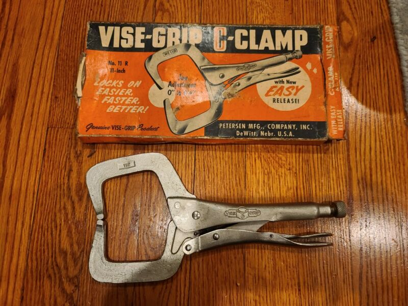 Vintage Visegrip C Clamp No 11 R Petersen Mfg Co USA Original Box