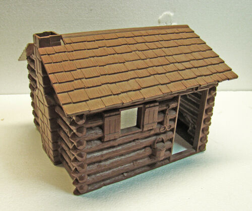 HTF Vintage 1960''s Auburn Toys Log Trapper''s Cabin, Hard Plastic, Go ...