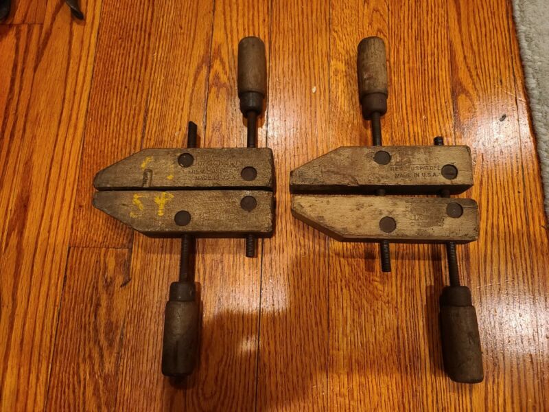 2 Vintage 6" Adjustable Wood Screw Clamps Antique Price