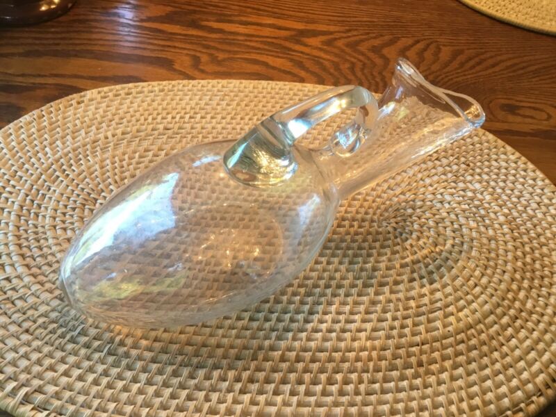 Vintage Circa 1920 ETCHED GLASS HOSPITAL MEDICAL URINAL (unisex