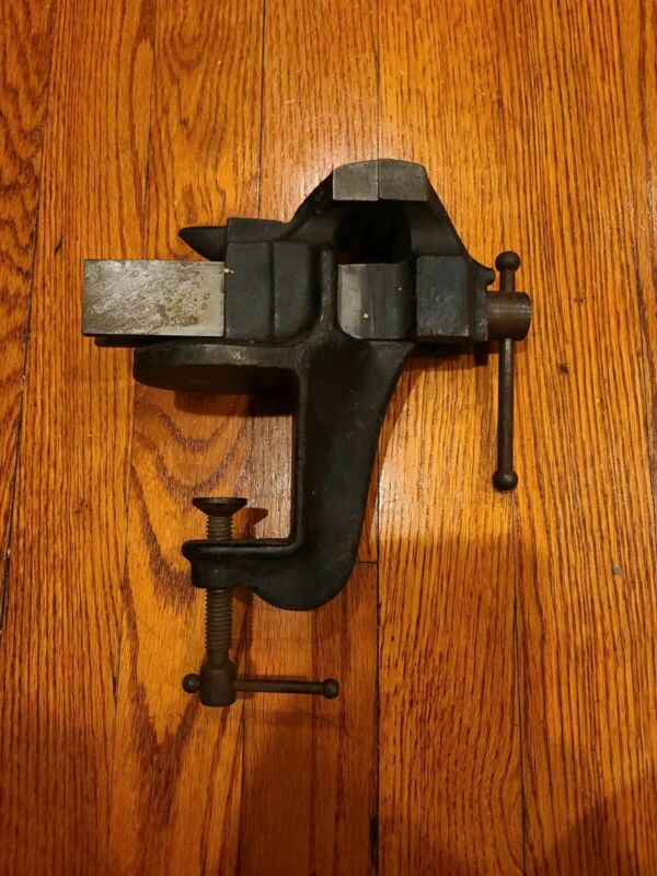 RARE STANLEY No 664 "Jersey" Bench Top Clamp Vise With Anvil 2 1/4