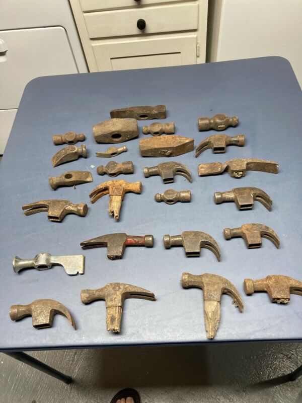 25 Early Antique VTG 1900s Hammer Pick Stone Mason Tool Lot Hammer