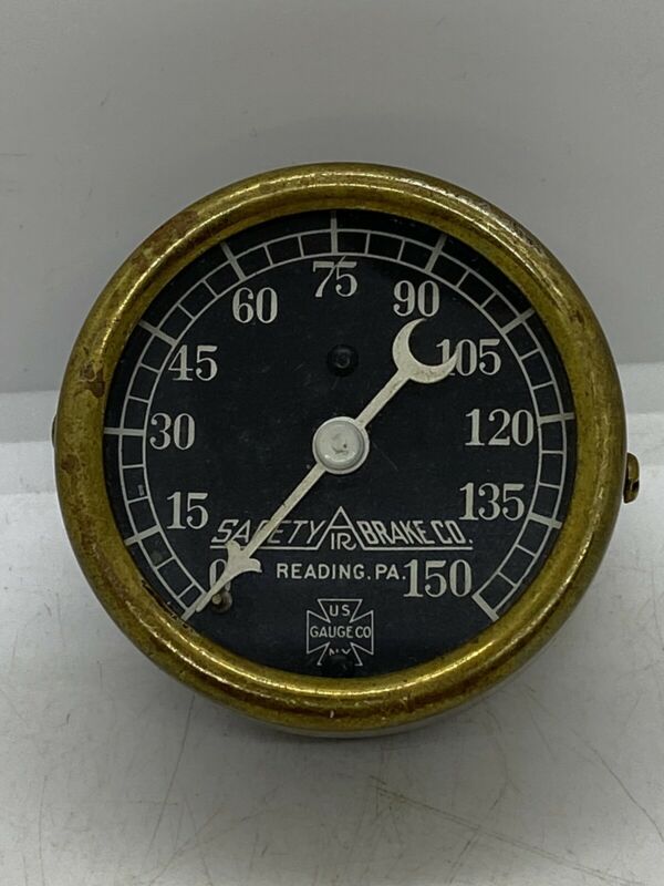 Vintage U.S. Gauge Co. Safety Air Brake Reading, PA. Pressure Gauge Steampunk Antique Price