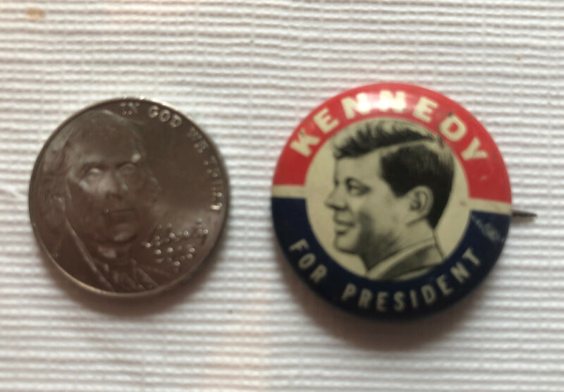 1960 JOHN F KENNEDY JFK campaign pin pinback button badge political