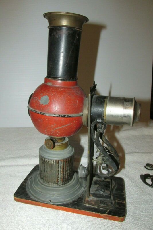 1800'' German Antique Tin Child''s Magic Lantern Toy Restore or Parts