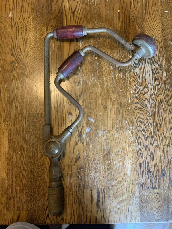 Vintage Corner Bit Brace Hand Drill, Old Carpenter Tool Antique