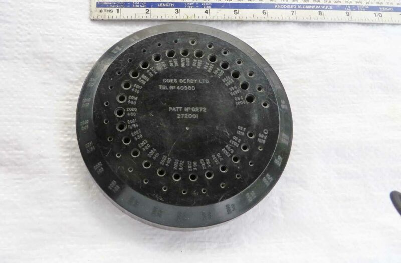 SUPERB RARE Circular Bakelite METRIC & IMPERIAL Drill Bit Stand, by