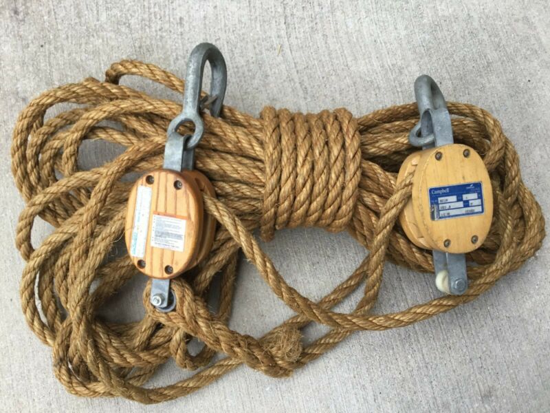 Crosby Western/Campbell Block and Tackle Complete Assembly Antique