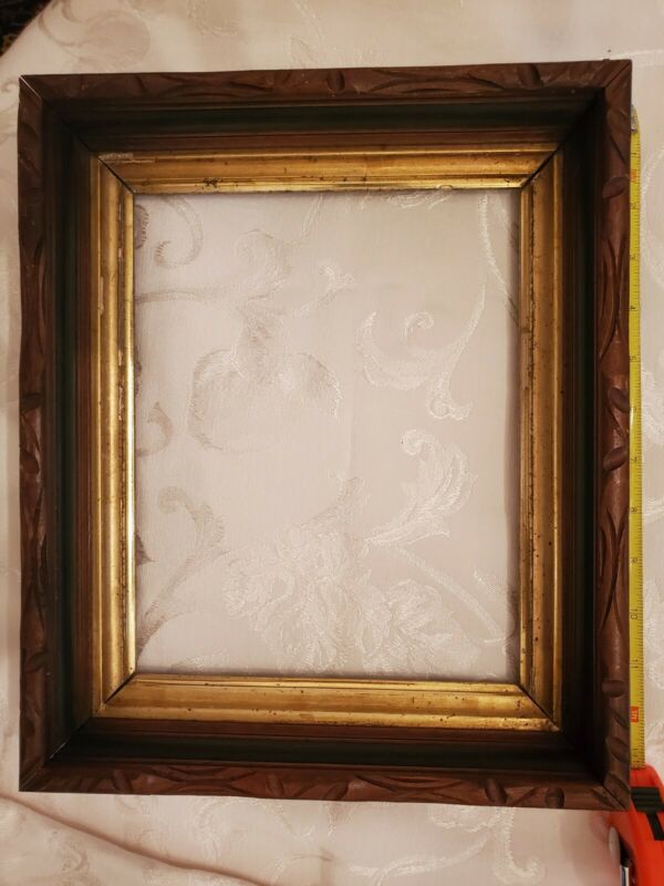 Victorian walnut frame, fits 8x10, 10.5x12.5, 1870s Adirondack, gilded