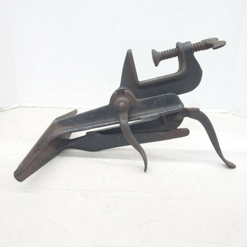 Vintage Cast Iron Saw Blade Sharpening Vice Clamp Working condition Antique Price Guide