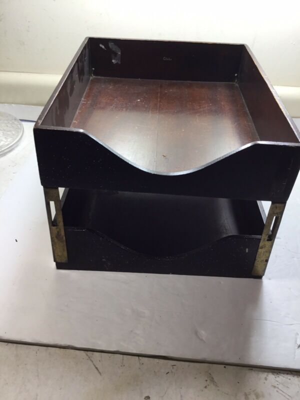 GLOBEWERNICKE DESK TOP FILE TRAY 2TIER TRAY IN/OUT TRAY ORIG.FINISH