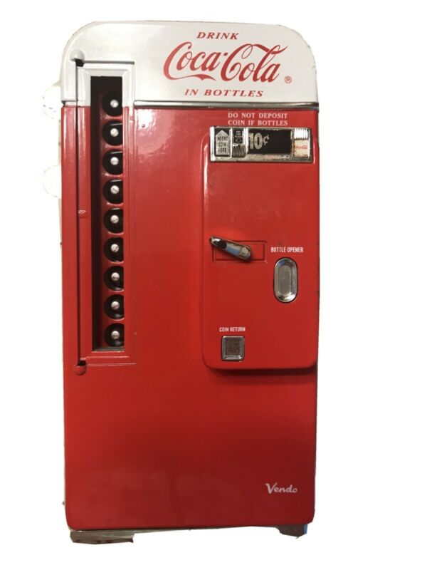 Coca Cola Vending Machine Musical BankEnesco1994 Works! For Parts