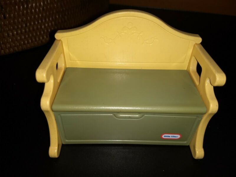 Little Tikes Vintage Toy Chest Bench 5" Dollhouse Furniture Antique