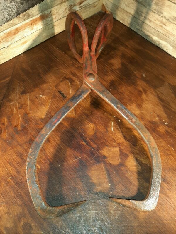 Vintage GiffordWood 14 1/2" block ice tongs. Nice antique Ice tongs