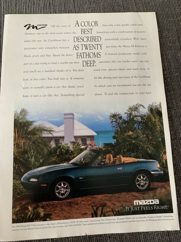 1994 Mazda Miata MX-5 M Edition Ad, Back Has Land Rover Discovery Ad ...