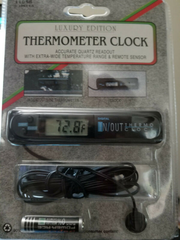 Custom Accessories Digital Indoor Outdoor Lighted Clock Thermometer