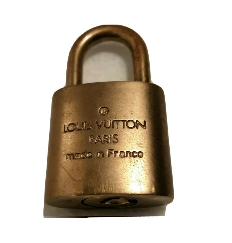 Authentic Louis Vuitton Gold Brass Padlock Lock (No Key) 300 Antique