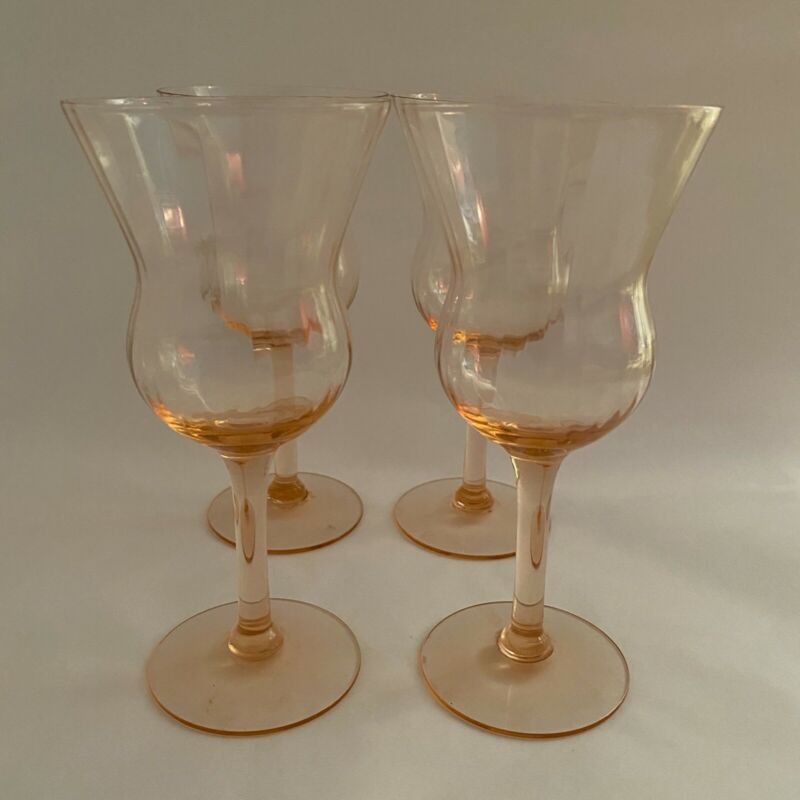 pink depression wine glasses