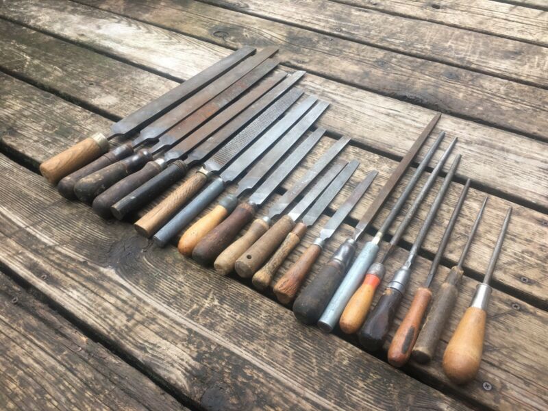 OLD USED VINTAGE TOOLS METAL FILES BLACKSMITH NICHOLSON RIFLING