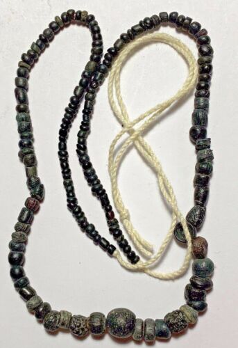 Rare Ancient Egyptian Glass Dark Beads Necklace Circa 2500 1900 Bc Is Perfect Antique Price
