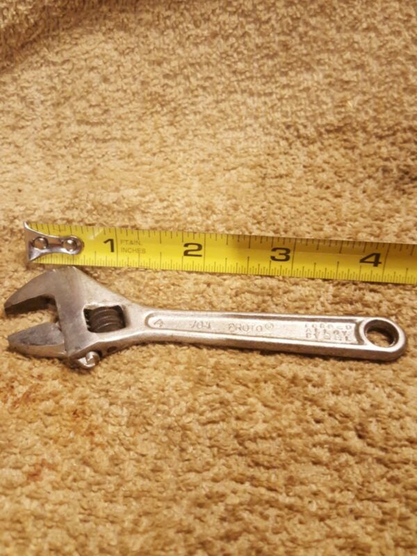 VINTAGE PROTO 4 INCH ADJUSTABLE MINI CRESENT WRENCH 704 USA
