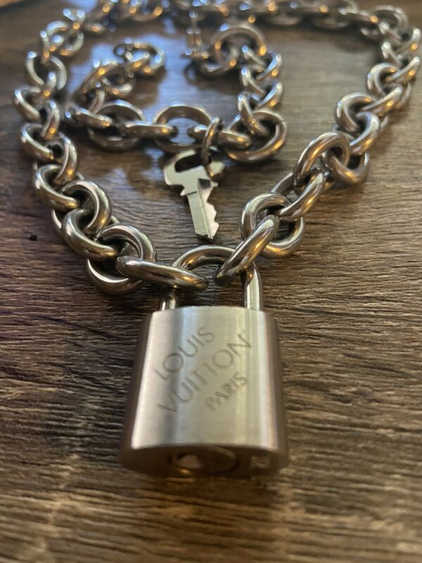 Louis Vuitton Padlock Necklace Silver Prices