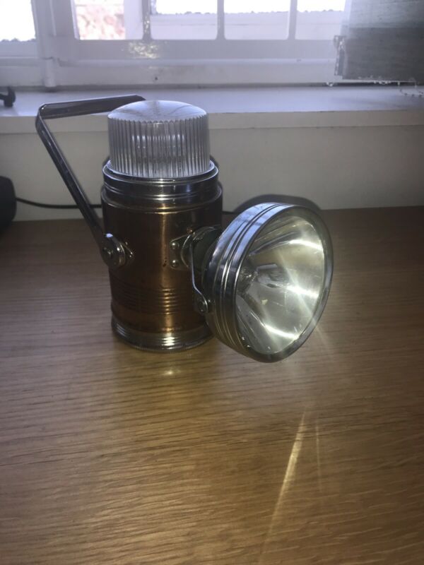 PIFCO Vintage Lamp Retro 70''s Metal and Glass Road Light Torch Battery