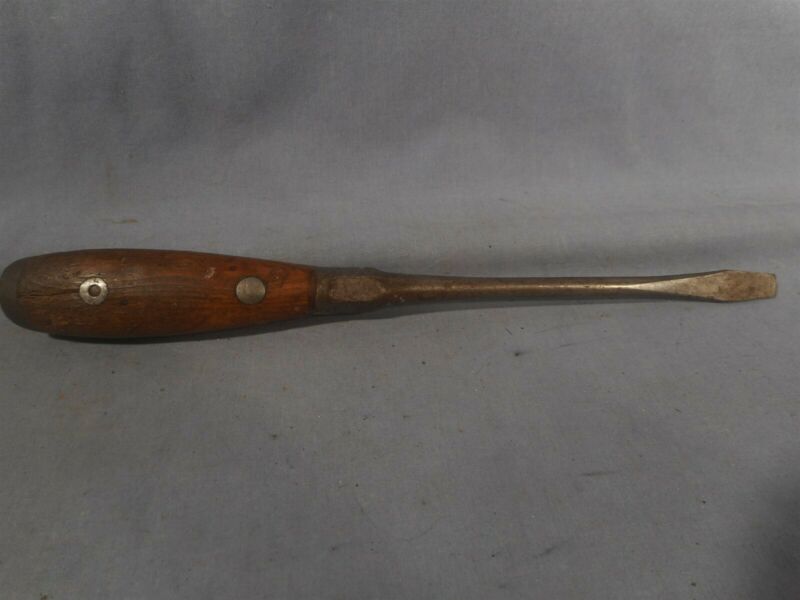 Antique early 1900''s JJ Ryan Tool Works Wood Handle Screwdriver